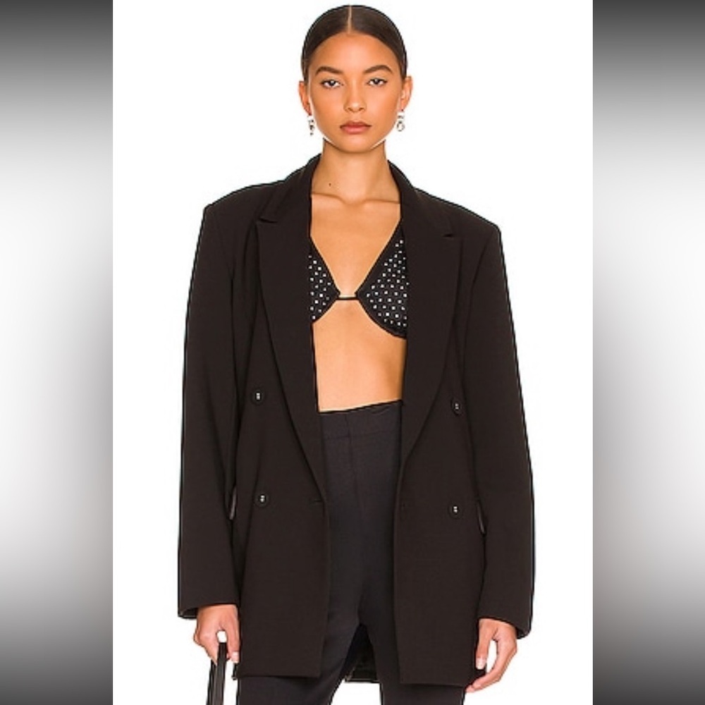 Bardot Women's Elegant Oversize   Black Blazer Size Small Formal Party Wear
